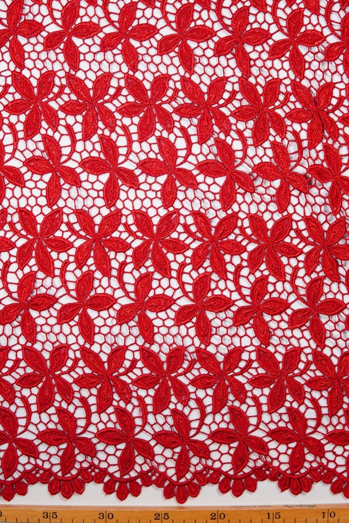 Guipure lace red