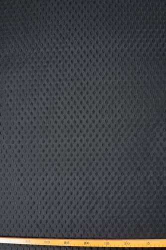 Dupion silk embroidered black dot