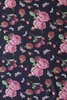Silk chiffon printed roses and cherries