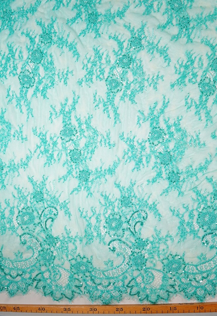 Beaded lace tiffany turquoise