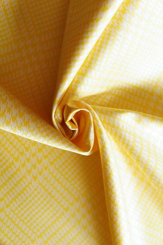 Silk jacquard yellow-white doubleface