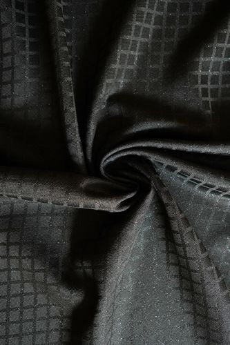 Wool fabric diamond check black