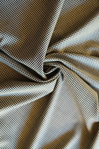 Wool fabric check black and white