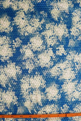 Silk cotton fabric printed blue
