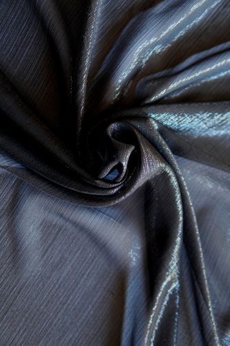 Silk chiffon black-silver