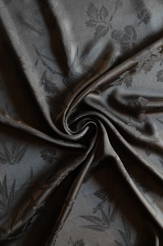 Silk satin stretch flower black