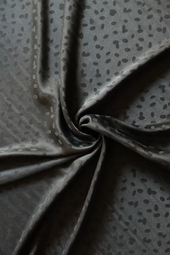 Silk satin stretch dots black