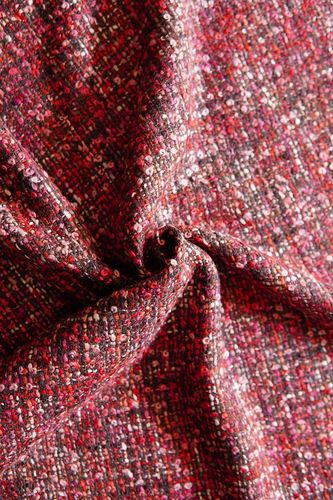 Tweed boucle "chanel" punainen-ruskea
