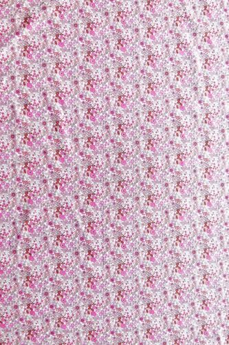 Cotton voile printed flowers fuchsia