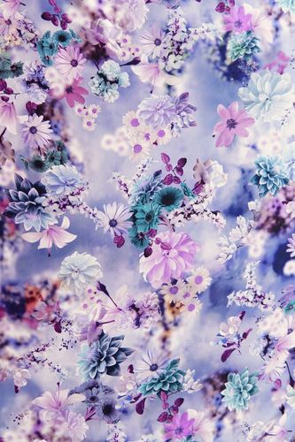 Silk satin printed lilac