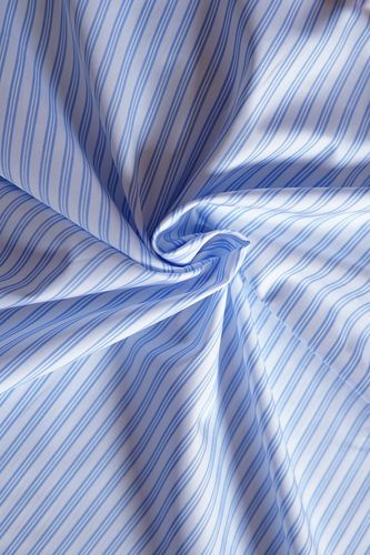 Cotton shirt fabric light blue stripe