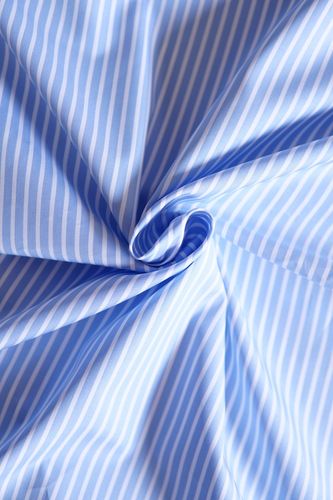 Cotton shirt fabric light blue stripe