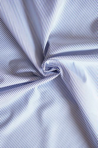 Cotton shirt fabric blue stripe