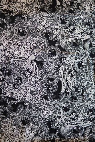 Silk satin printed missoni knit black-grey-white